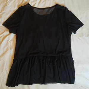 Sheer peplum shirt